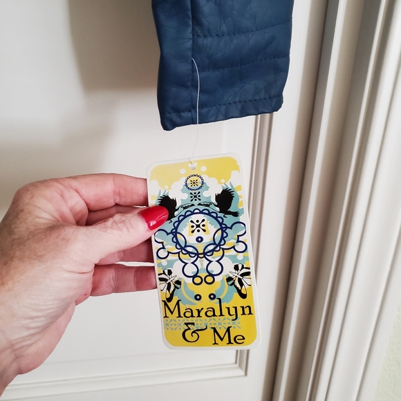 ⬇️💲⬇️ NWT‼️💙Maralyn & Me blue leatherette jacket - Picture 4 of 10